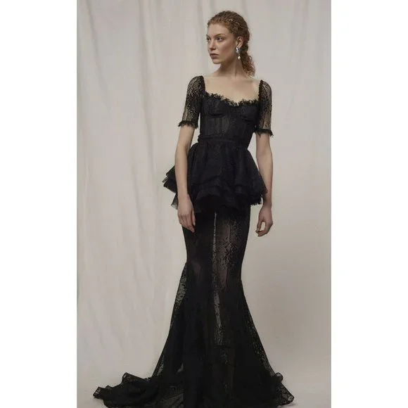 chinese dress ladies THALIA Lace & Tulle Strapless Trumpet Mermaid Prom & Formal Dress